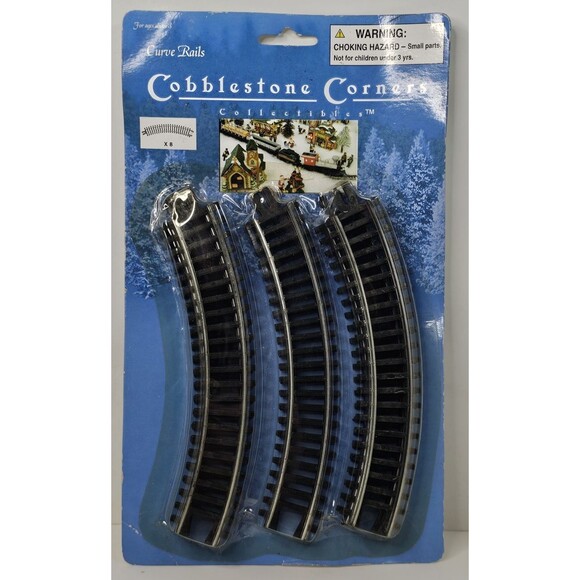 Cobblestone Corners Collectibles Railroad Curve Rails-8 Pc - Picture 1 of 5